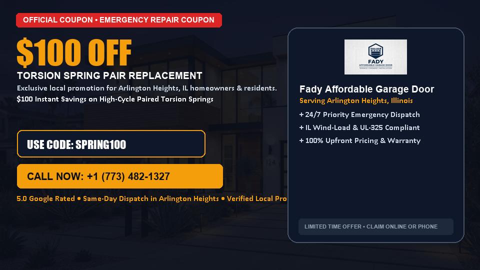 Fady Affordable Garage Door $100 OFF Dual Torsion Spring Replacement