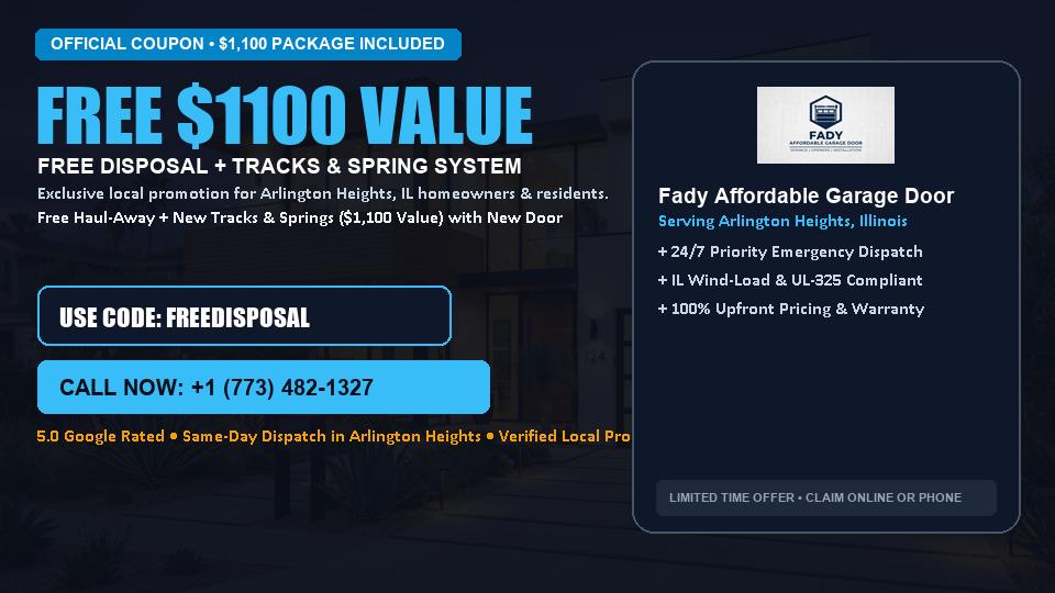 Fady Affordable Garage Door FREE Haul-Away & Heavy-Duty Tracks with New Door in Arlington Heights, IL